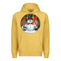 Antique Gold western snowman christmas ornament Premium Hoodie - Jasminsmagicworld