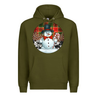 Army Green western snowman christmas ornament Premium Hoodie - Jasminsmagicworld