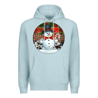 Blue Mist western snowman christmas ornament Premium Hoodie - Jasminsmagicworld
