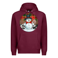 Burgundy western snowman christmas ornament Premium Hoodie - Jasminsmagicworld
