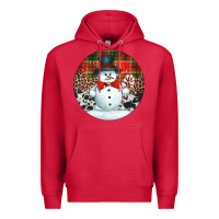 Cardinal western snowman christmas ornament Premium Hoodie - Jasminsmagicworld