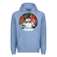 Colony Blue western snowman christmas ornament Premium Hoodie - Jasminsmagicworld