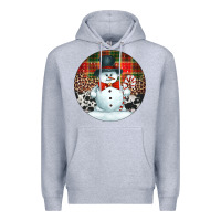 Heather Grey western snowman christmas ornament Premium Hoodie - Jasminsmagicworld