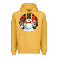 Mustard western snowman christmas ornament Premium Hoodie - Jasminsmagicworld