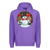 Purple western snowman christmas ornament Premium Hoodie - Jasminsmagicworld