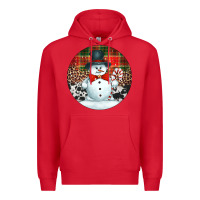 Red western snowman christmas ornament Premium Hoodie - Jasminsmagicworld