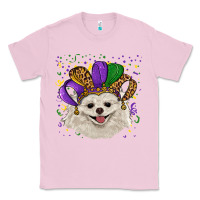 Bubblegum Pink Mardi Gras White Pomeranian with Hat Classic Tee - RanaPortraitStore