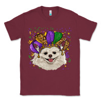 Burgundy Mardi Gras White Pomeranian with Hat Classic Tee - RanaPortraitStore