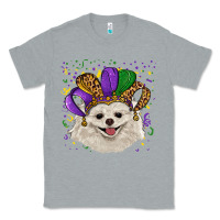 Heather Grey Mardi Gras White Pomeranian with Hat Classic Tee - RanaPortraitStore