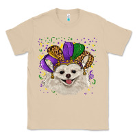 Mushroom Mardi Gras White Pomeranian with Hat Classic Tee - RanaPortraitStore