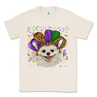 Natural Mardi Gras White Pomeranian with Hat Classic Tee - RanaPortraitStore