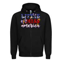 Black little miss america Zipper Hoodie - texasbilliewilder