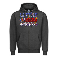 Charcoal Heather little miss america Zipper Hoodie - texasbilliewilder
