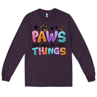Plum paws and enjoy the little things Long Sleeve Tee - MaliasSmallBusiness