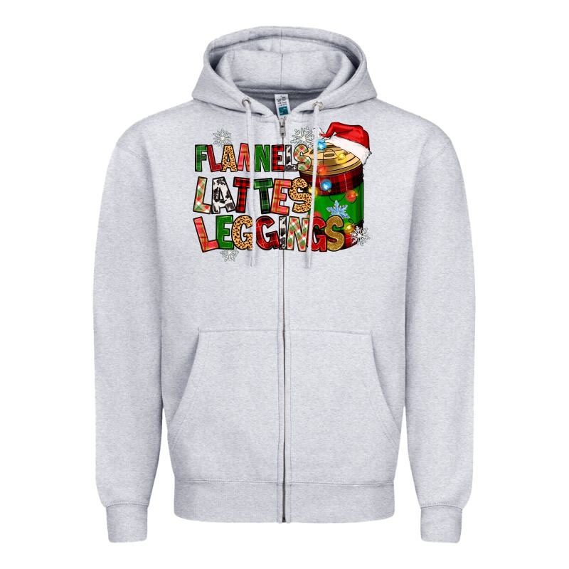 Flannels Lattes Zipper Hoodie by Zillion Design Studio | Teevron