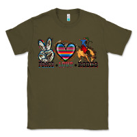 Army Green peace love rodeo Classic Tee - Zillion Design Studio