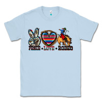 Dusty Blue peace love rodeo Classic Tee - Zillion Design Studio