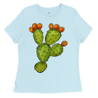 Baby Blue cactus Ladies Tee - BarkalooDesign