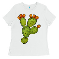 White cactus Ladies Tee - BarkalooDesign