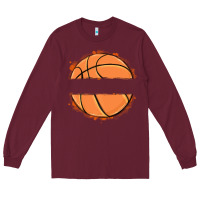 Burgundy custom basketball Long Sleeve Tee - MaliasSmallBusiness