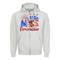 Dove Grey little miss firecracker billie wilder Zipper Hoodie - texasbilliewilder