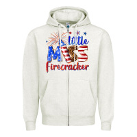 Oatmeal Heather little miss firecracker billie wilder Zipper Hoodie - texasbilliewilder