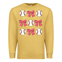 Antique Gold baseball coquette bow Premium Sweatshirt - JahusDesignShop
