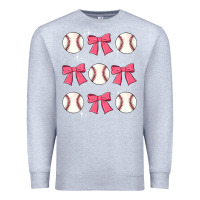 Heather Grey baseball coquette bow Premium Sweatshirt - JahusDesignShop