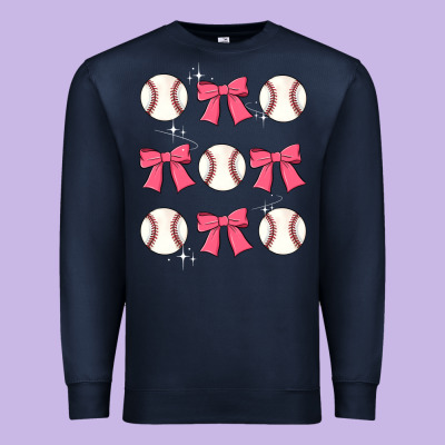 Baseball Coquette Bow Premium Sweatshirt Designed By Jahusdesignshop