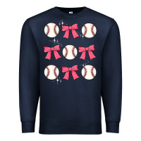 Navy baseball coquette bow Premium Sweatshirt - JahusDesignShop