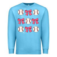 Ocean Blue baseball coquette bow Premium Sweatshirt - JahusDesignShop
