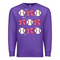 Purple baseball coquette bow Premium Sweatshirt - JahusDesignShop