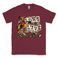 Burgundy long live cowboys Classic Tee - Zillion Design Studio