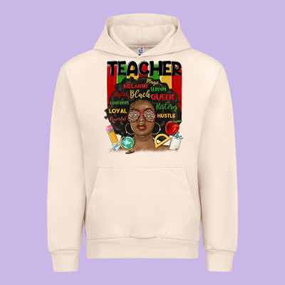 Black Woman Teacher Urban Hoodie Designed By Maliassmallbusiness