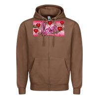 Chestnut Valentine's Day Love Balloon Heart Balloons Zipper Hoodie - RanaPortraitStore