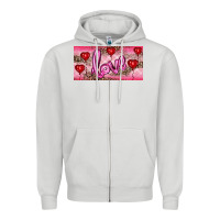 Dove Grey Valentine's Day Love Balloon Heart Balloons Zipper Hoodie - RanaPortraitStore