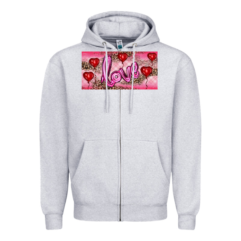 Valentine's Day Love Balloon Heart Balloons Zipper Hoodie by RanaPortraitStore | Teevron