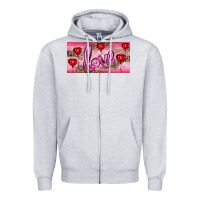 Heather Grey Valentine's Day Love Balloon Heart Balloons Zipper Hoodie - RanaPortraitStore