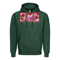 Sports Green Valentine's Day Love Balloon Heart Balloons Zipper Hoodie - RanaPortraitStore