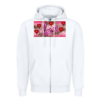 White Valentine's Day Love Balloon Heart Balloons Zipper Hoodie - RanaPortraitStore