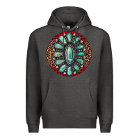 Charcoal Heather turquoise gemstone christmas ornament Premium Hoodie - Jasminsmagicworld