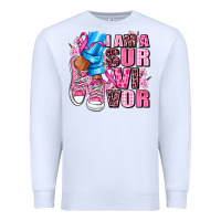 White i am a survivor Premium Sweatshirt - AdoDesignShop