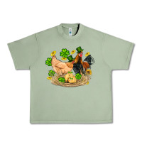 Oil Green st patricks day farm chicken rooster chick  shamrock gold Urban Heavy Tee - Artiststas
