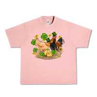 Salmon st patricks day farm chicken rooster chick  shamrock gold Urban Heavy Tee - Artiststas