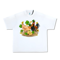 White st patricks day farm chicken rooster chick  shamrock gold Urban Heavy Tee - Artiststas