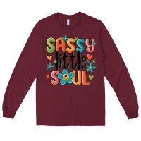 Burgundy sassy little soul smiley Long Sleeve Tee - MaliasSmallBusiness
