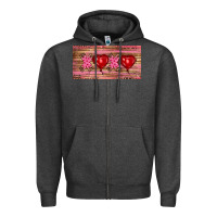 Charcoal Heather Valentine's Day Xoxo Zipper Hoodie - RanaPortraitStore