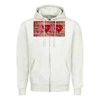 Oatmeal Heather Valentine's Day Xoxo Zipper Hoodie - RanaPortraitStore