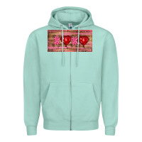 Seafoam Valentine's Day Xoxo Zipper Hoodie - RanaPortraitStore