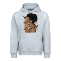 Heather Grey black woman praying Urban Hoodie - MaliasSmallBusiness